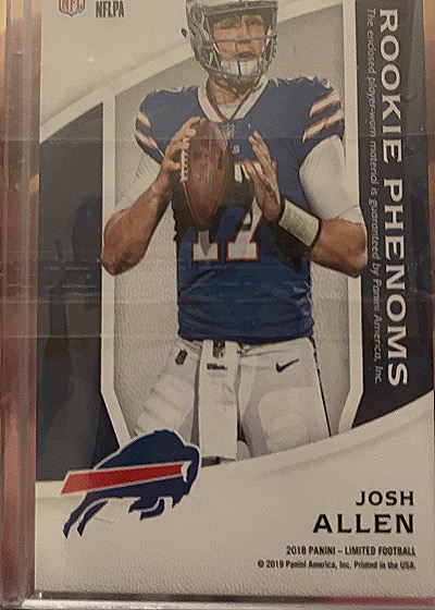 2018 Panini Limited Football Rookie Phenoms Josh Allen — back