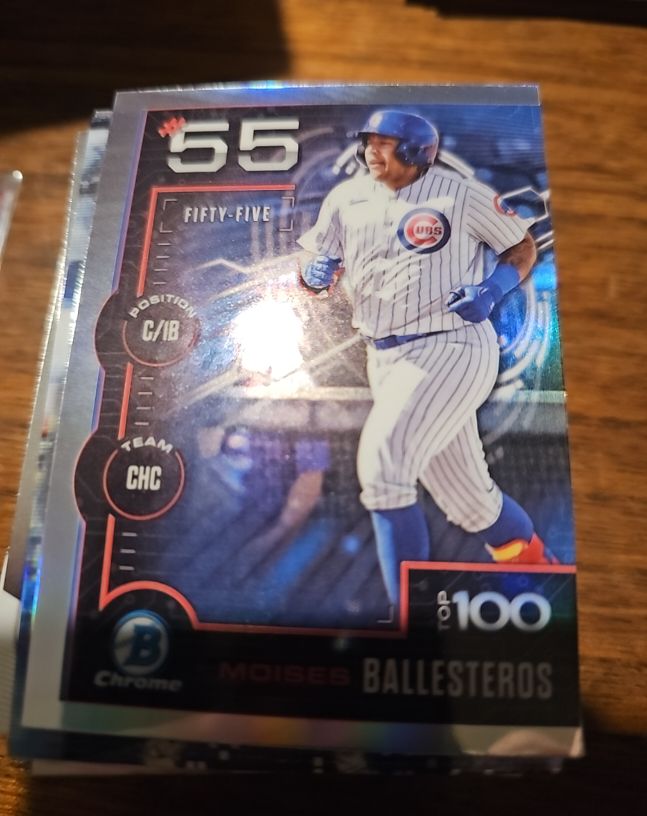 2025 Bowman Chrome Top 100 #BTP-55 Moises Ballesteros — front