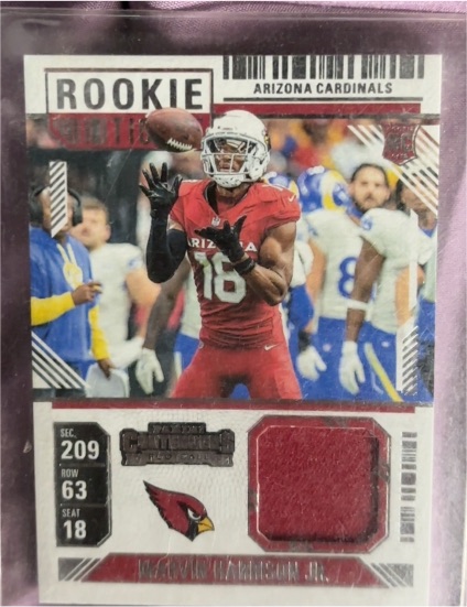 2024 Panini Contenders Rookie Ticket Patch #RTS-MHJ Marvin Harrison Jr. — front