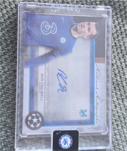 2020 Topps Museum Collection UCL Archival Sapphire #AA-BC Ben Chilwell — front
