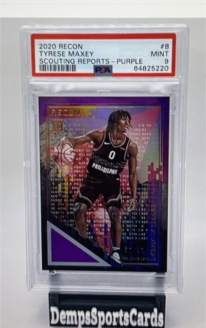 2020 Panini Recon #8 Tyrese Maxey Scouting Reports Purple — front