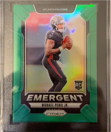 2024 Panini Prizm #20 Michael Penix Jr. Emergent Green Prizm Rookie — front