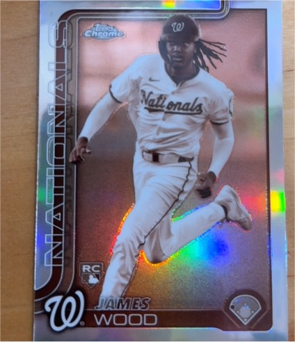 2025 Topps Chrome #132 James Wood Sepia Refractor Rookie — front