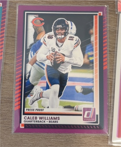 2025 Donruss #7 Caleb Williams Purple Press Proof Chicago Bears — front