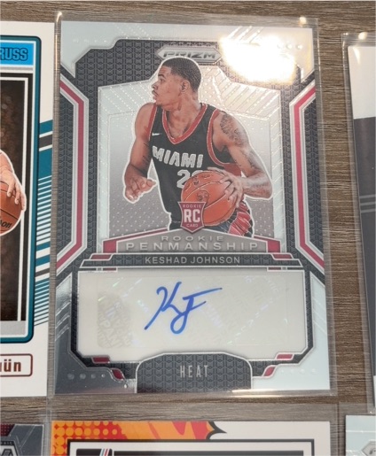2020-21 Panini Prizm Penmanship #PE-KJO Keshad Johnson — front