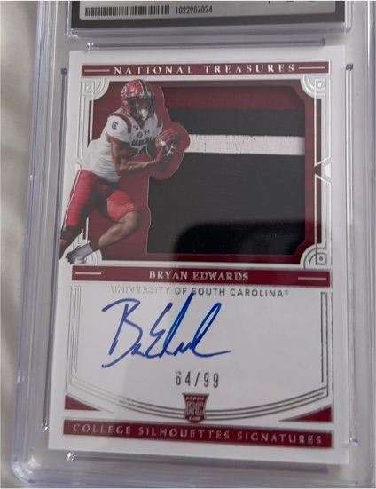 2020 Panini National Treasures Collegiate #117 Bryan Edwards — front