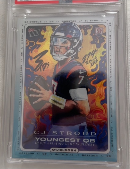 2024 Topps Now #CJ2 CJ Stroud Youngest QB To Win Playoff Game RC — front