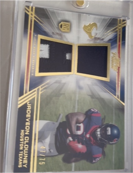 2014 Topps Prime #DR-JC Jadeveon Clowney Dual Relics — front