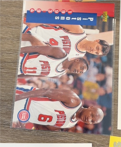 1993 Upper Deck Detroit Pistons Schedule #8 — front