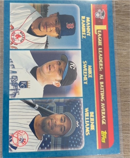 2003 Topps #337 Manny Ramirez / Mike Sweeney / Bernie Williams — front