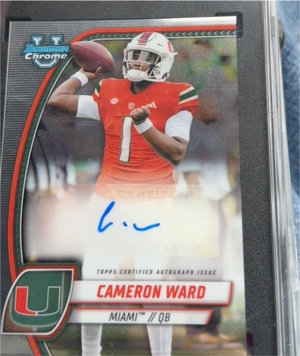 2024 Bowman Chrome University #PA-CWA Cameron Ward — front