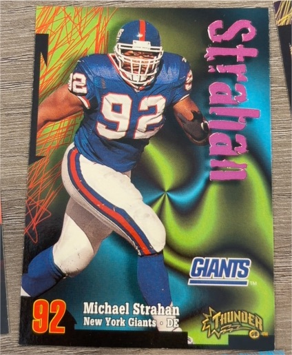 1998 SkyBox Thunder #95 Michael Strahan — front