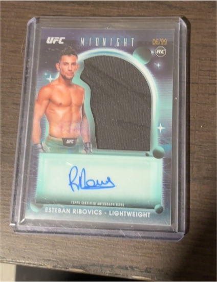 2025 Topps Midnight UFC #RRA-ER Esteban Ribovics Rookie Patch Auto — front