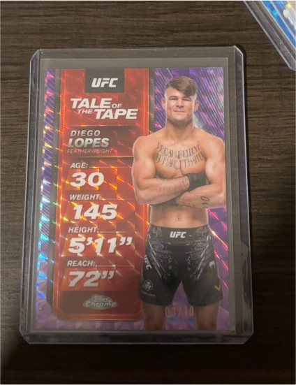 2025 Topps Chrome UFC Tale of the Tape #TTT-17 Diego Lopes — front