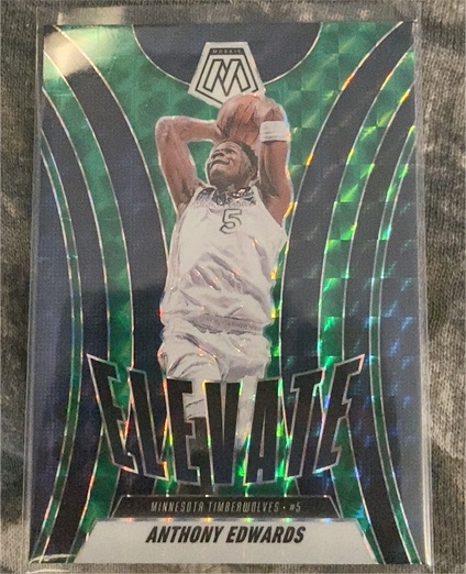 2024-25 Panini Mosaic #3 Anthony Edwards Elevate Green Mosaic Prizm — front