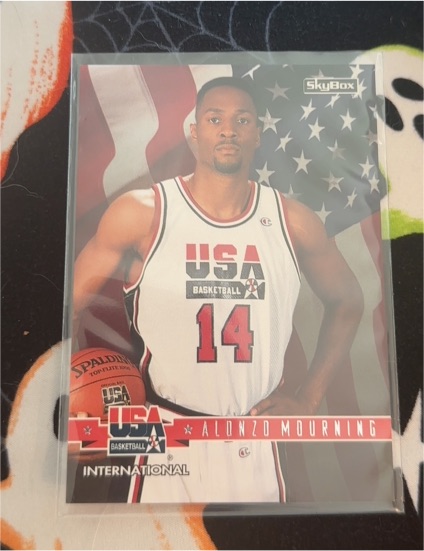 1994 SkyBox USA #1 Alonzo Mourning — front