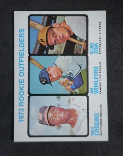 1973 Topps #611 Rich Coggins / Jim Wohlford / Richie Zisk Rookie Outfielders — front