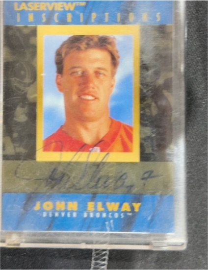 1996 Pinnacle Laser View Inscriptions John Elway — front
