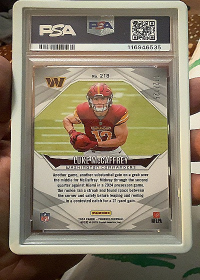 2024 Panini Phoenix #218 Luke McCaffrey — back