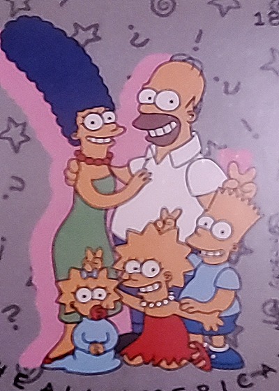 1990 Topps Stickers The Simpsons #18 The All-American Family — front