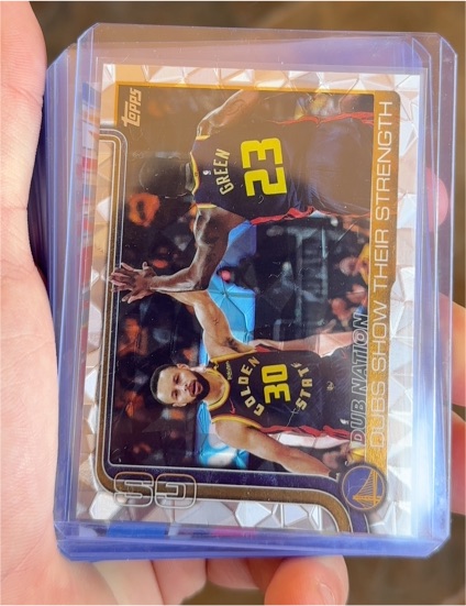 2025-26 Topps #291 Dub Nation: Dubs Show Their Strength Stephen Curry Draymond Green — front