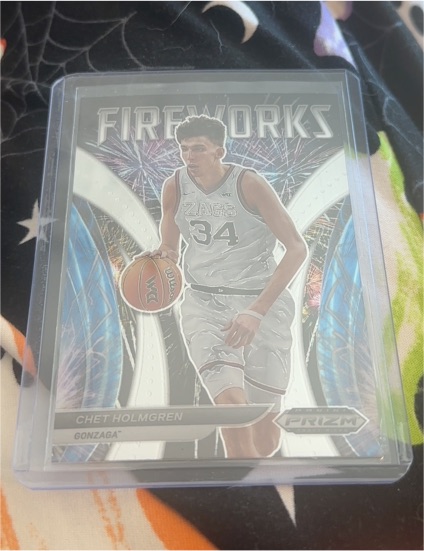 2022 Panini Prizm Draft Picks #FW-CH Chet Holmgren Fireworks Gonzaga Bulldogs — front