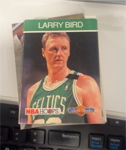 1990 NBA Hoops Collect-A-Book #37 Larry Bird — front