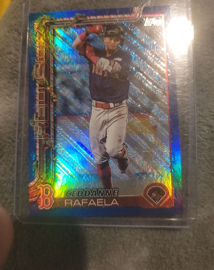 2025 Topps Holiday Light Blue/White Glitter #H156 Ceddanne Rafaela — front