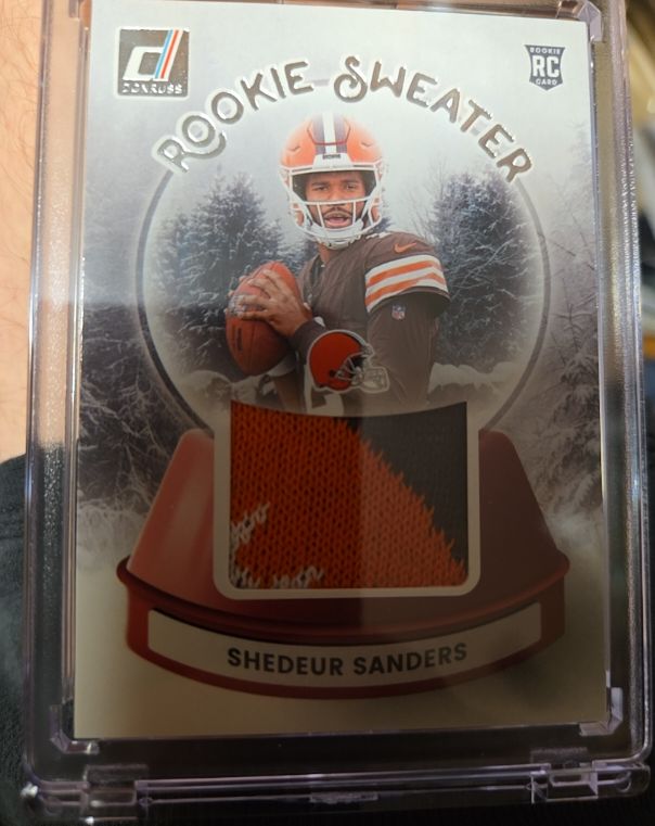 2025 Donruss Football Rookie Sweater #SWE-SSS Shedeur Sanders — front