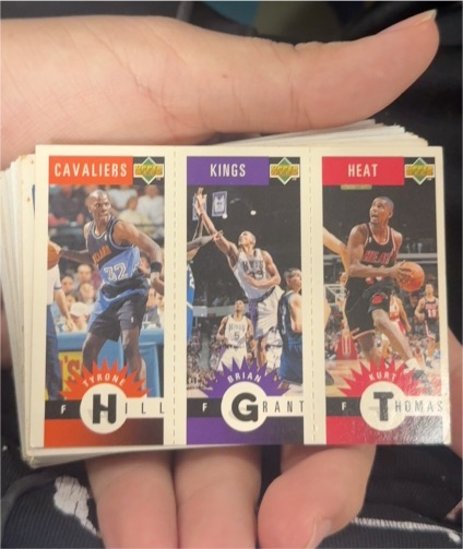 1996-97 Upper Deck Collector's Choice Mini-Cards #M103/M108/M137 Tyrone Hill / Brian Grant / Kurt Thomas — front