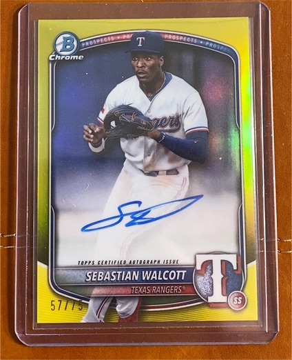 2025 Bowman Chrome Prospect Autographs #CPA-SW Sebastian Walcott — front