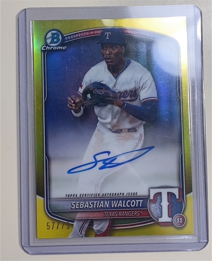 2025 Bowman Chrome Prospect Autographs #CPA-SW Sebastian Walcott — front
