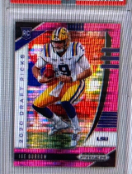 2020 Panini Prizm Draft Picks #105 Joe Burrow Pink Pulsar Prizm Rookie — front