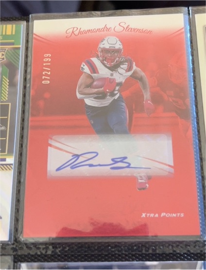 2024 Panini Prestige Xtra Points Red Premium Signatures #Rhamondre Stevenson — front