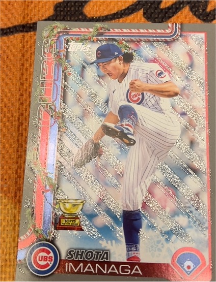 2025 Topps Holiday #H123 Shota Imanaga Rookie Cup Silver Glitter — front