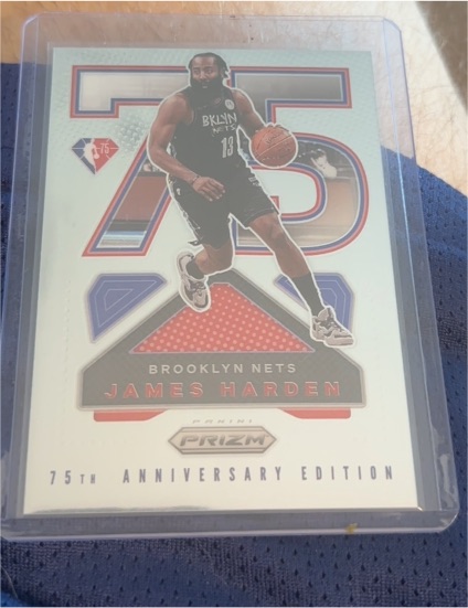 2021-22 Panini Prizm #17 James Harden 75th Anniversary Edition — front