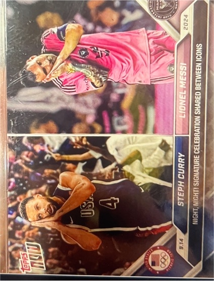 2024 Topps Now #128 Steph Curry / Lionel Messi — front