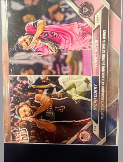2024 Topps Now #128 Lionel Messi / Steph Curry — front