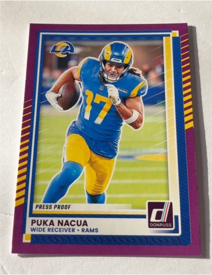 2025 Donruss #289 Puka Nacua Purple Press Proof — front