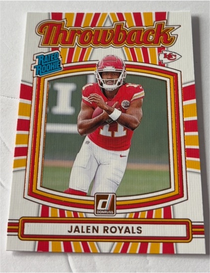 2025 Donruss #50 Jalen Royals Rated Rookie Throwback — front