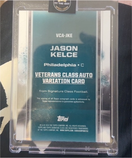 2024 Topps Signature Class Veterans Class Auto Variation #VCA-JKE Jason Kelce — front