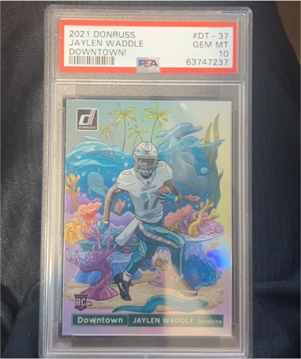 2021 Donruss #DT-37 Jaylen Waddle Downtown! — front