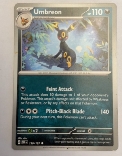 2023 Pokémon SV03: Obsidian Flames #130 Umbreon — front