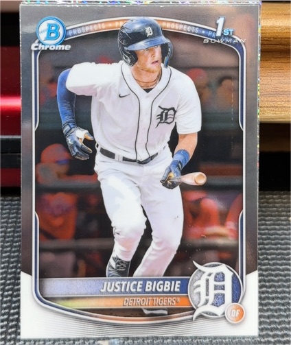 2025 Bowman Chrome #BCP-215 Justice Bigbie — front