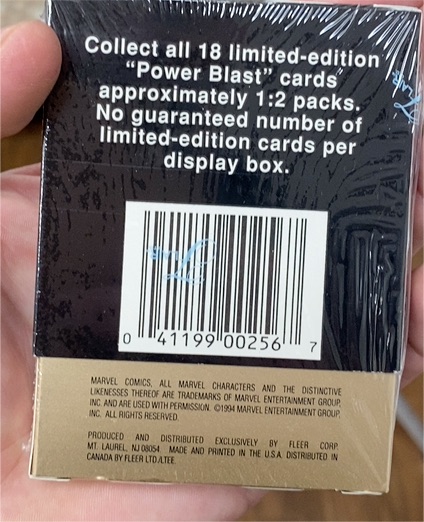 1994 Marvel Power Blast Limited Edition Card — front