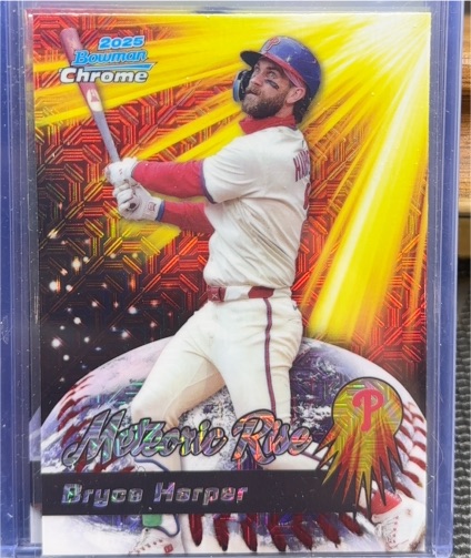 2025 Bowman Chrome #MR-14 Bryce Harper Meteoric Rise — front