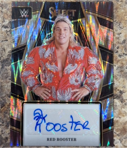 2024 Panini Select WWE Red Rooster Cracked Ice Autograph — front