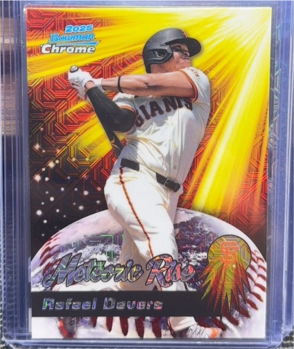 2025 Bowman Chrome #MR-13 Rafael Devers Meteoric Rise — front