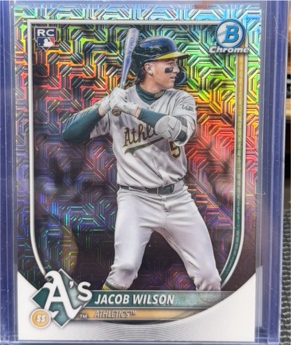 2025 Bowman Chrome #1 Jacob Wilson Mojo Refractor — front