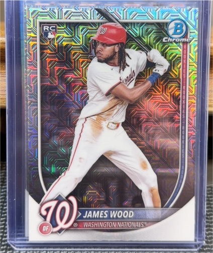 2025 Bowman Chrome #29 James Wood Mojo Refractor Rookie — front